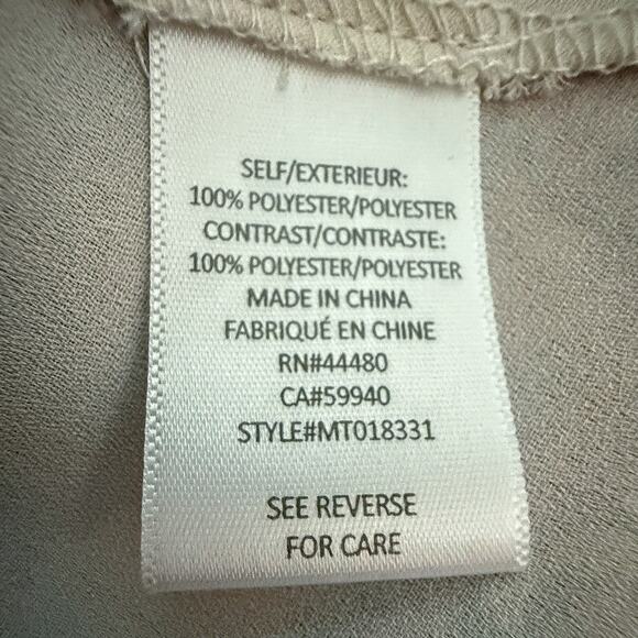 Fourteenth Place Patterned Long Sleeve Blouse Women XL/TG Silk-Look Layered Hem - Picture 5 of 7